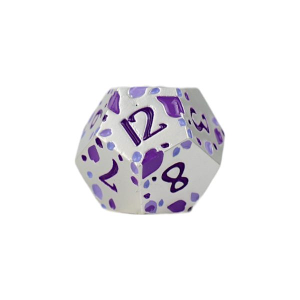 Inscripted Sakura Purple White - Metal RPG Dice Set (LPG) Online