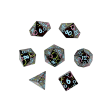 Inscripted Bubbles Rainbow Black - Metal RPG Dice Set (LPG) Online