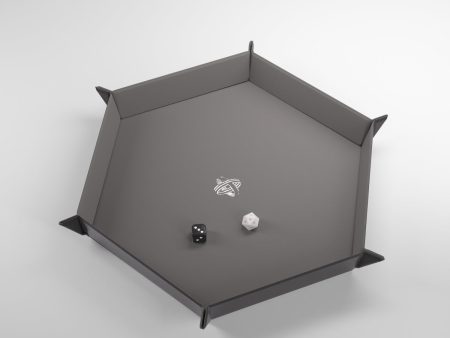 Magnetic Dice Tray: XL Hexangonal - Gray Black Supply