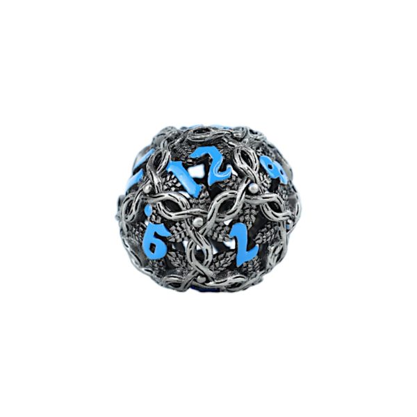 Hollow Vines Stainless and Blue - Metal RPG Dice Set (LPG) Hot on Sale