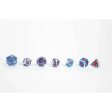 Leadlight Red Blue Silver - Metal RPG Dice Set (LPG) For Sale