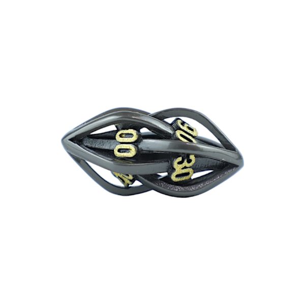 Hollow Elliptic Black and Gold - Metal RPG Dice Set (LPG) Hot on Sale