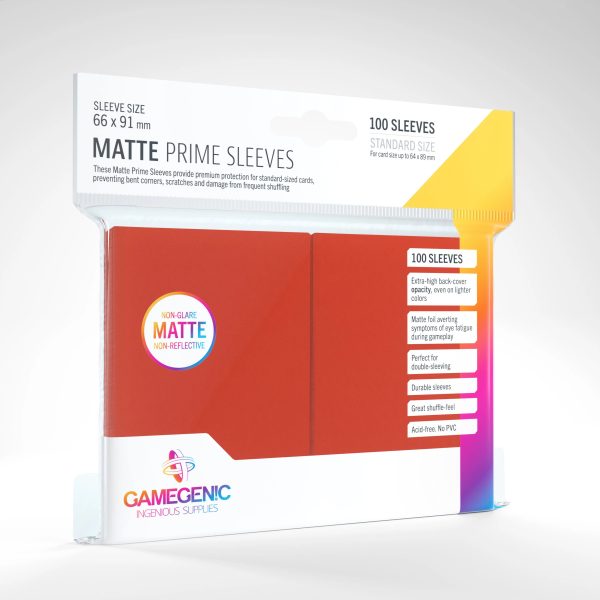 Gamegenic Matte Prime Sleeves - Red (100pk) Online