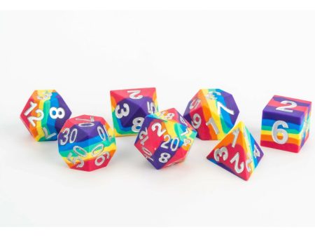 MDG Silicone Rubber Dice Set - Rainbow on Sale