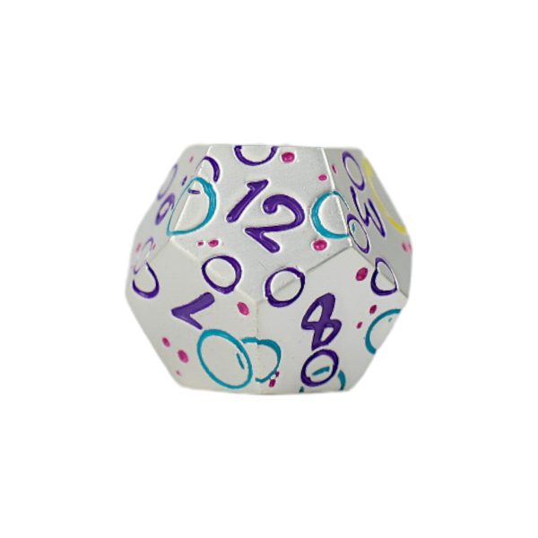 Inscripted Bubbles Pastel White - Metal RPG Dice Set (LPG) For Sale