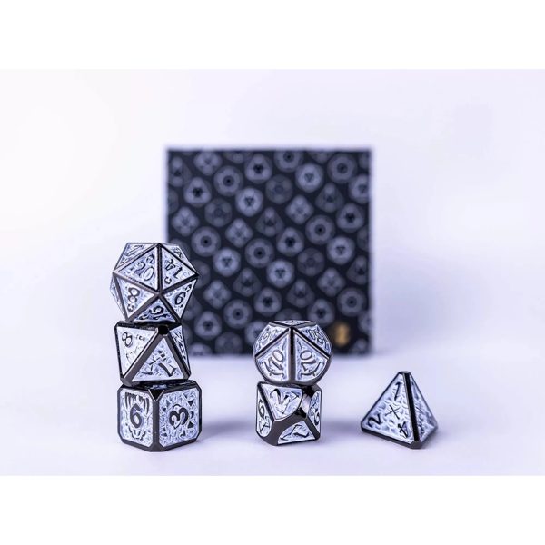 Draco Light Blue Silver - Metal RPG Dice Set (LPG) on Sale