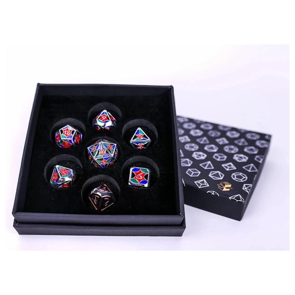 Leadlight 4 Colour Silver - Metal RPG Dice Set (LPG) Discount