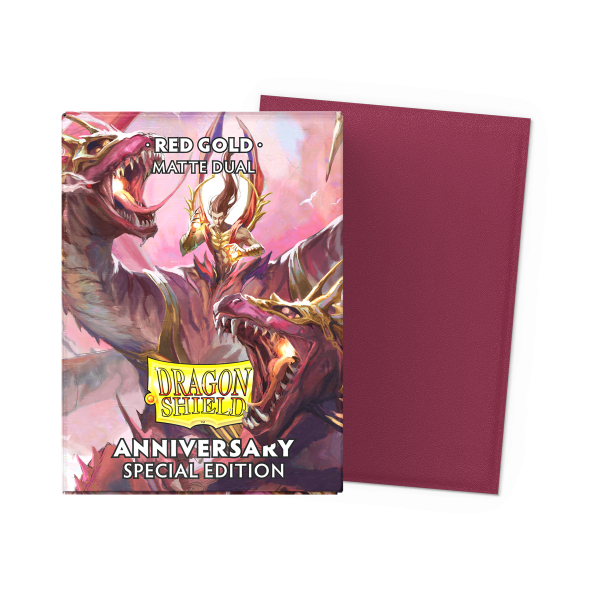 Dragon Shield Sleeves MATTE DUAL- 25th Anniversary Special Ed: Red Gold (100pk) Online Sale