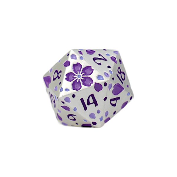 Inscripted Sakura Purple White - Metal RPG Dice Set (LPG) Online