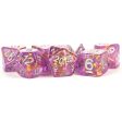 MDG Resin Dice Set - Purple Foil Gold Sale