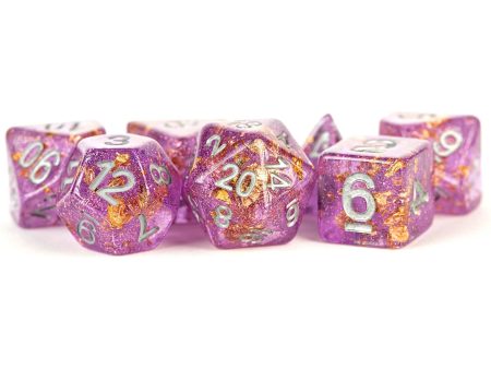 MDG Resin Dice Set - Purple Foil Gold Sale