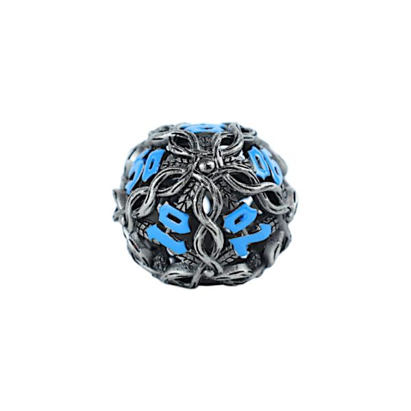 Hollow Vines Stainless and Blue - Metal RPG Dice Set (LPG) Hot on Sale