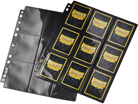 Dragon Shield: 18 Pocket Side Loading Pages (Single Page) Black Sale