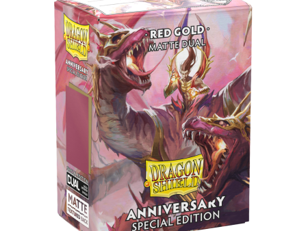 Dragon Shield Sleeves MATTE DUAL- 25th Anniversary Special Ed: Red Gold (100pk) Online Sale