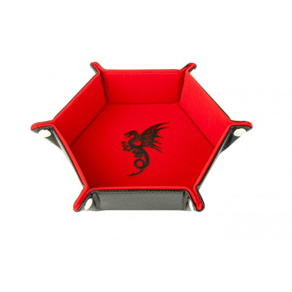 MDG Hexagon Fold Up Dice Tray - Red Dragon For Sale