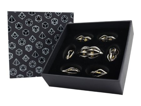 Hollow Elliptic Chrome and Gold - Metal RPG Dice Set (LPG) Online now