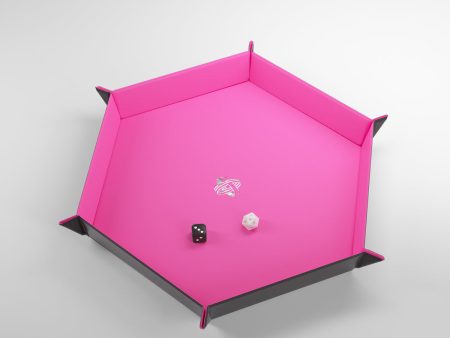 Magnetic Dice Tray: XL Hexagonal - Pink Black Fashion