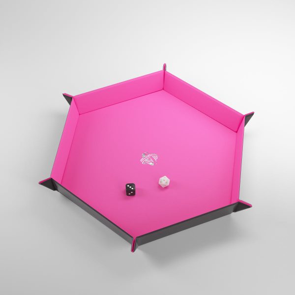 Magnetic Dice Tray: XL Hexagonal - Pink Black Fashion