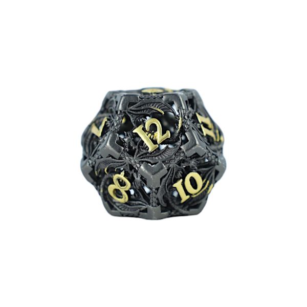 Hollow Dragon Black and Gold - Metal RPG Dice Set (LPG) Online now