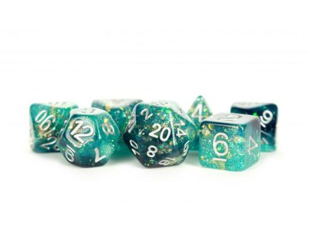 MDG Resin Eternal Dice Set - Teal Black on Sale