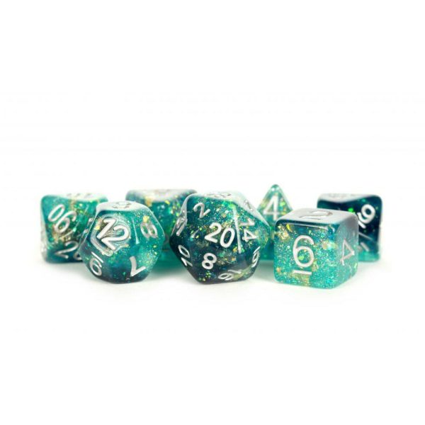 MDG Resin Eternal Dice Set - Teal Black on Sale