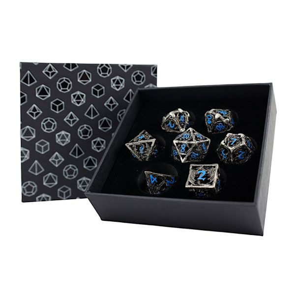 Hollow Dragon Stainless and Blue - Metal RPG Dice Set (LPG) For Cheap