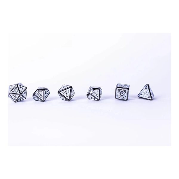 Draco Light Blue Silver - Metal RPG Dice Set (LPG) on Sale