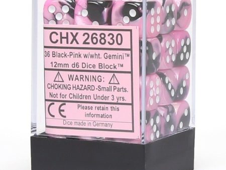 Gemini 12mm D6 Black-Pink White (36) - CHX26830 on Sale