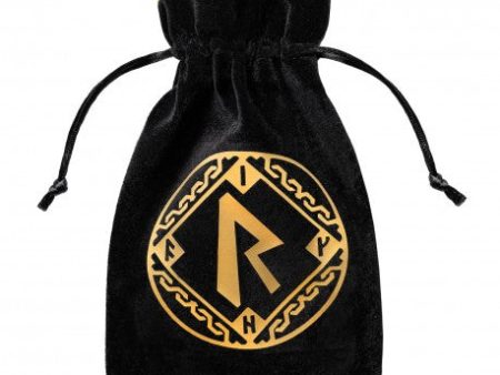 Dice Bag - Runic Black and Golden Velour Sale