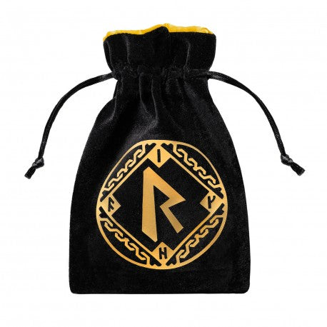 Dice Bag - Runic Black and Golden Velour Sale