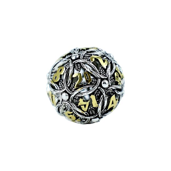 Hollow Vines Chrome and Gold - Metal RPG Dice Set (LPG) Online Hot Sale