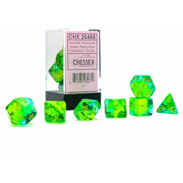 Gemini Translucent Green-Teal w Yellow - 7 Die Set (CHX26466) Online Hot Sale