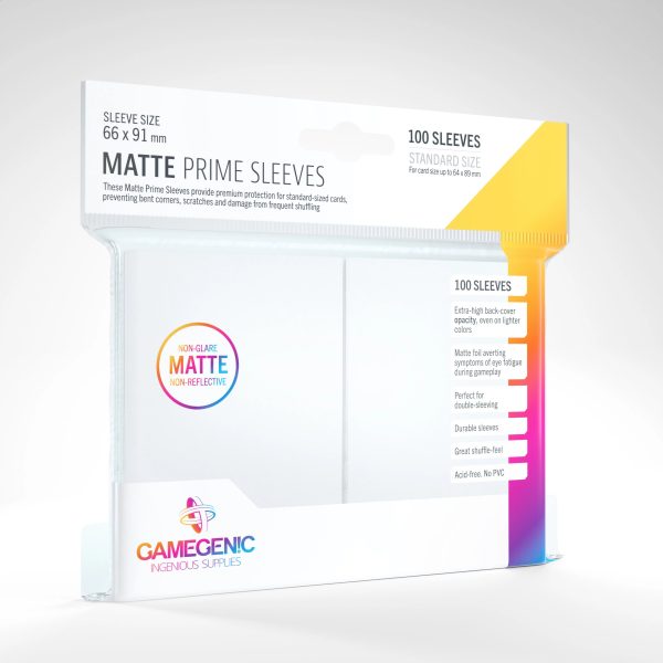 Gamegenic Matte Prime Sleeves -  White (100pk) Online Sale