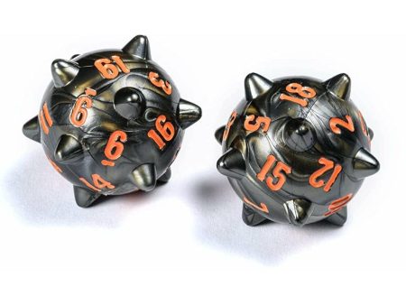 PolyHero Dice: Warriors d20 Spiked Balls - Steel Grey (2) Online