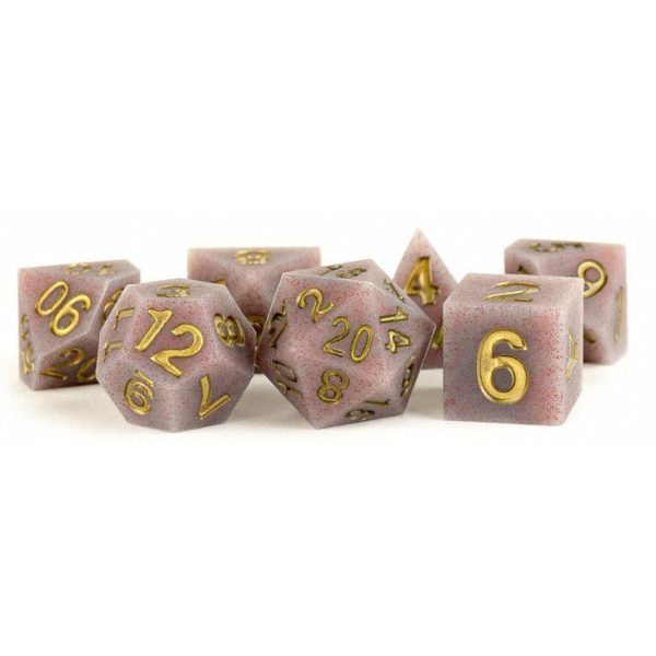 MDG Silicone Rubber Dice Set - Volcanic Soot For Sale