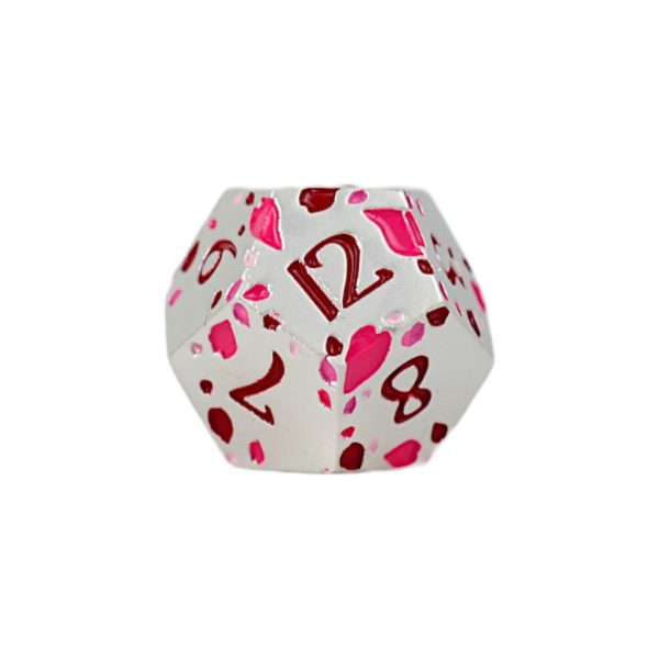 Inscripted Sakura Pink White - Metal RPG Dice Set (LPG) Fashion