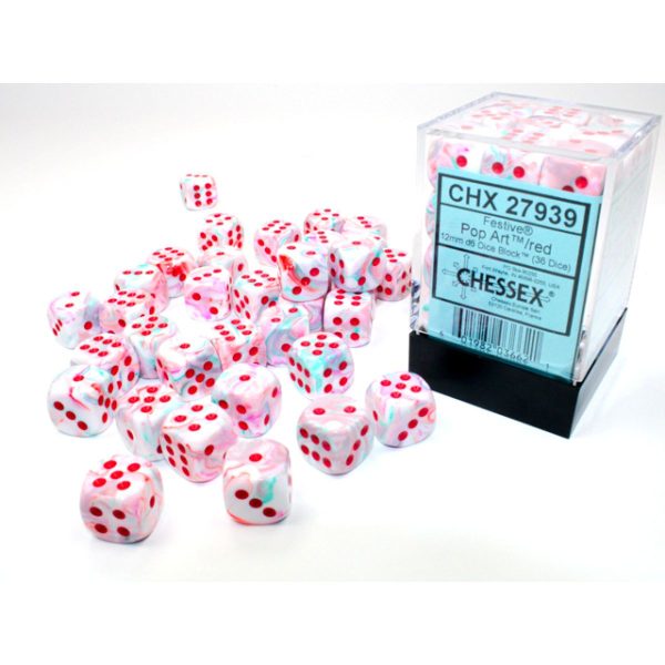 Festive 12mm D6 Pop Art Red (36) (CHX27939) Discount