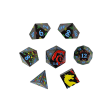 Inscripted Dragon Rainbow - Metal RPG Dice Set (LPG) For Sale