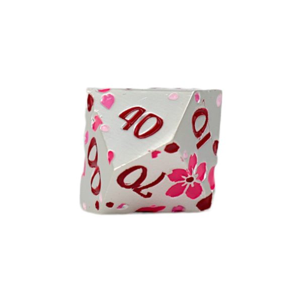 Inscripted Sakura Pink White - Metal RPG Dice Set (LPG) Fashion