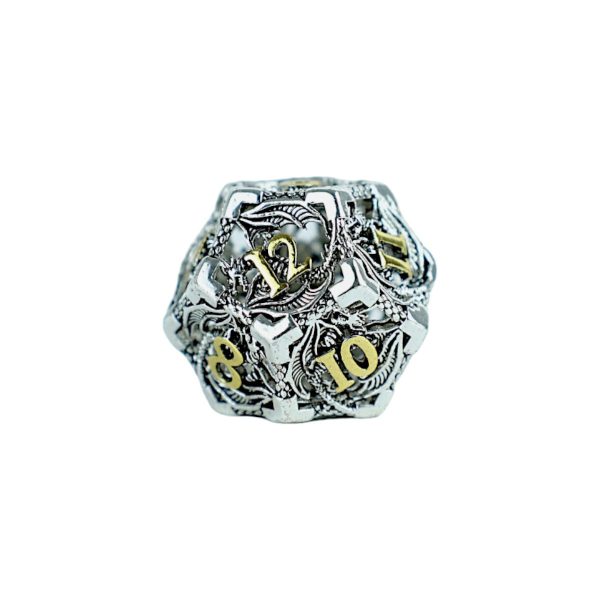 Hollow Dragon Chrome and Gold - Metal RPG Dice Set (LPG) Hot on Sale