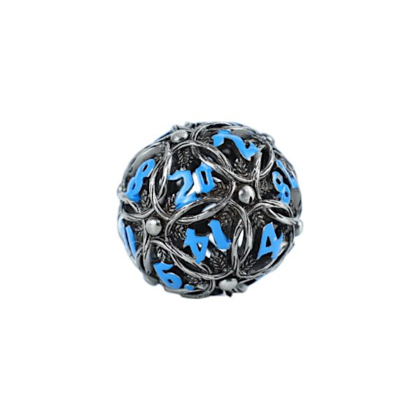 Hollow Vines Stainless and Blue - Metal RPG Dice Set (LPG) Hot on Sale