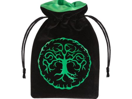 Dice Bag - Forest Black and Green Velour Hot on Sale