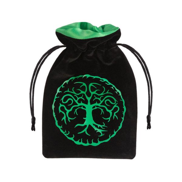 Dice Bag - Forest Black and Green Velour Hot on Sale