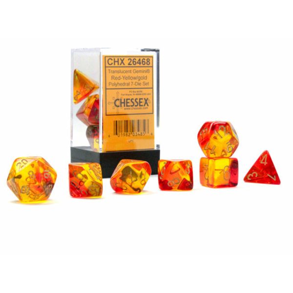 Gemini Translucent Red-Yellow w Gold- 7 Die Set (CHX26468) For Discount