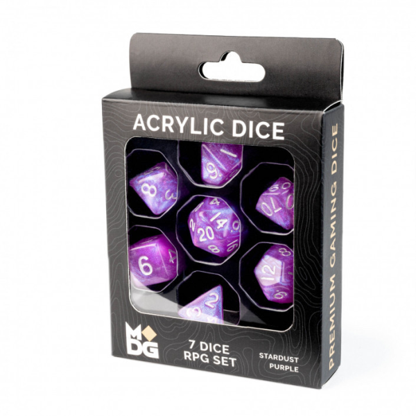 MDG Resin Dice Set - Stardust Purple For Discount