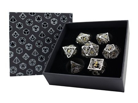 Hollow Dragon Chrome and Gold - Metal RPG Dice Set (LPG) Hot on Sale