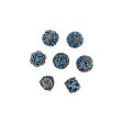 Hollow Vines Stainless and Blue - Metal RPG Dice Set (LPG) Hot on Sale