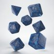 Elvish Cobalt & Silver Dice Set (7) For Sale