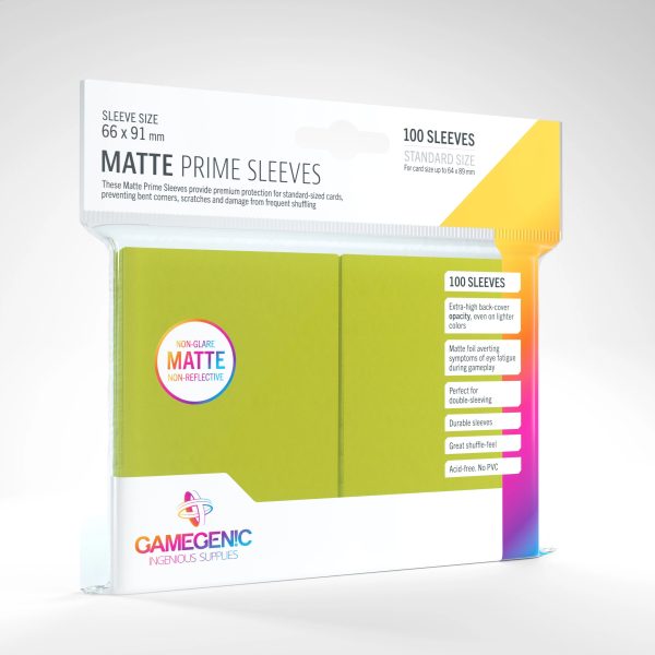 Gamegenic Matte Prime Sleeves - Lime (100pk) Supply