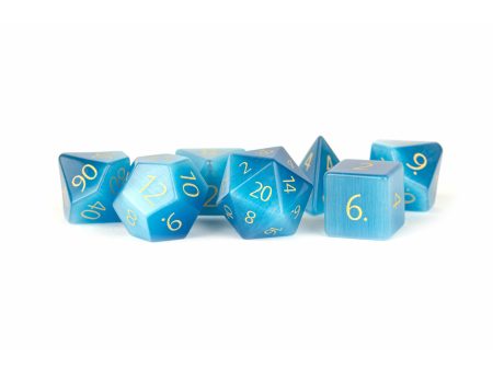 MDG Gemstone Dice Set - Engraved Cat s Eye Aquamarine Supply